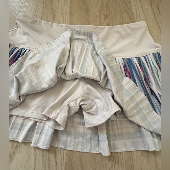 Lucky in Love tennis pickleball Pleated Skort Skirt striped - sz Large L 12 - Picture 4 of 7
